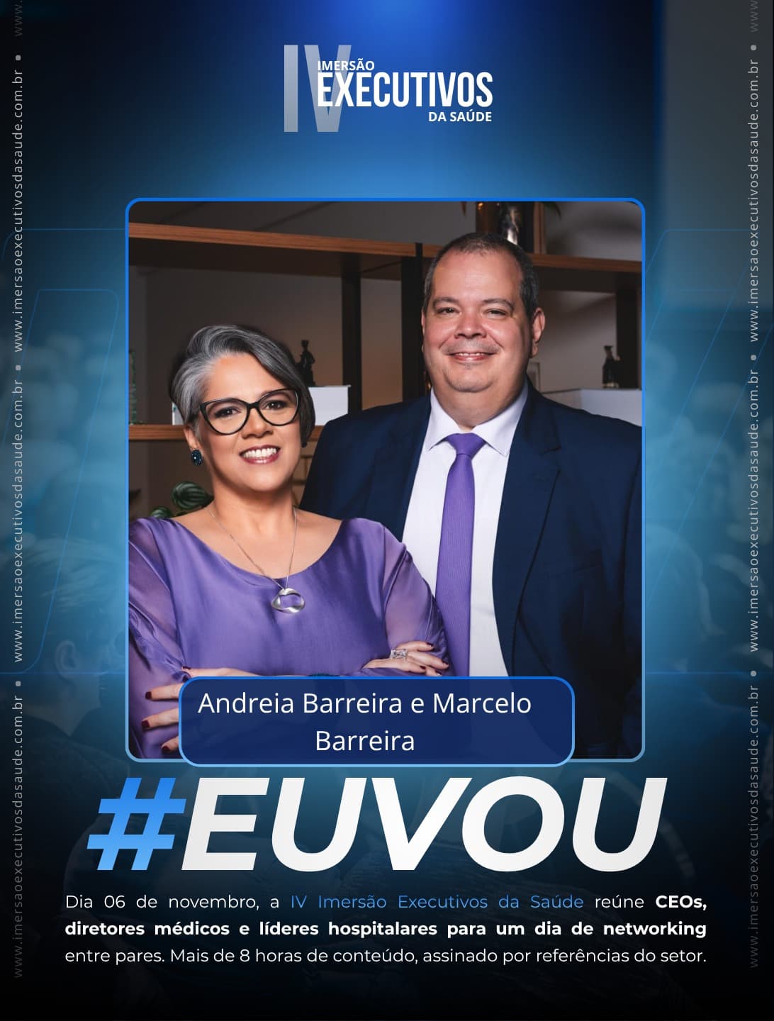 Andreia Barreira e Marcelo Barreira confirmou presença na Imersão Executivos da Saúde